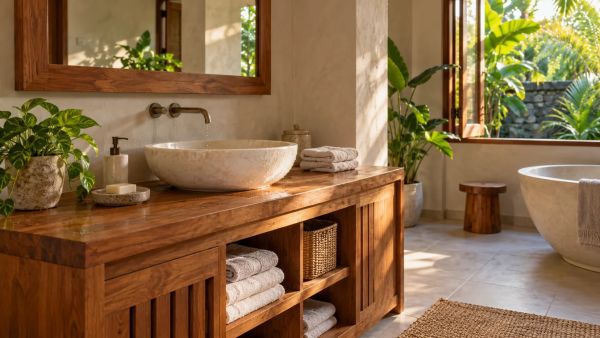 Top 5 meubles sous vasque en teck pour une salle de bains chic